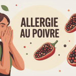illustration allergie poivre grains silhouette humaine