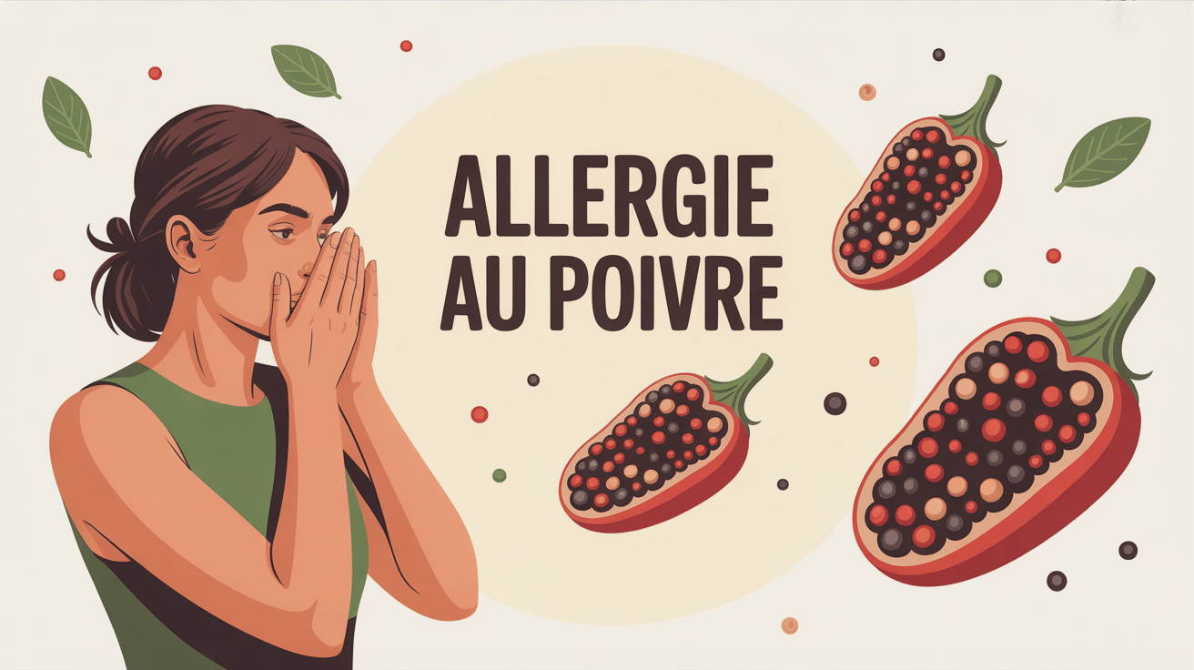 illustration allergie poivre grains silhouette humaine