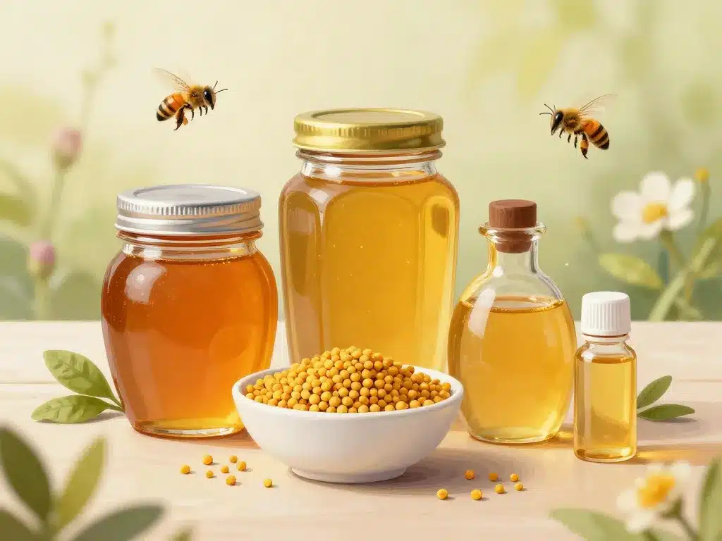 apithérapie maigrir, scène produits de la ruche