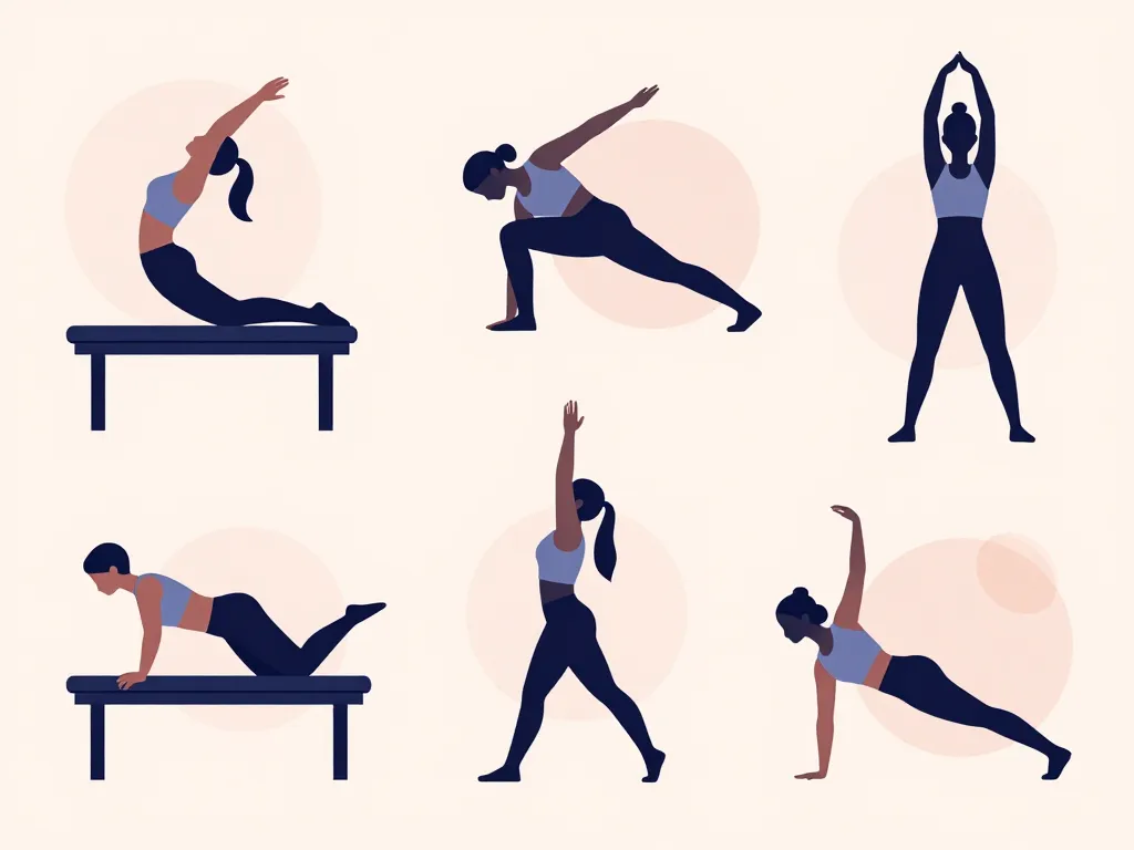 Exercices bras musculation femme silhouettes dynamiques