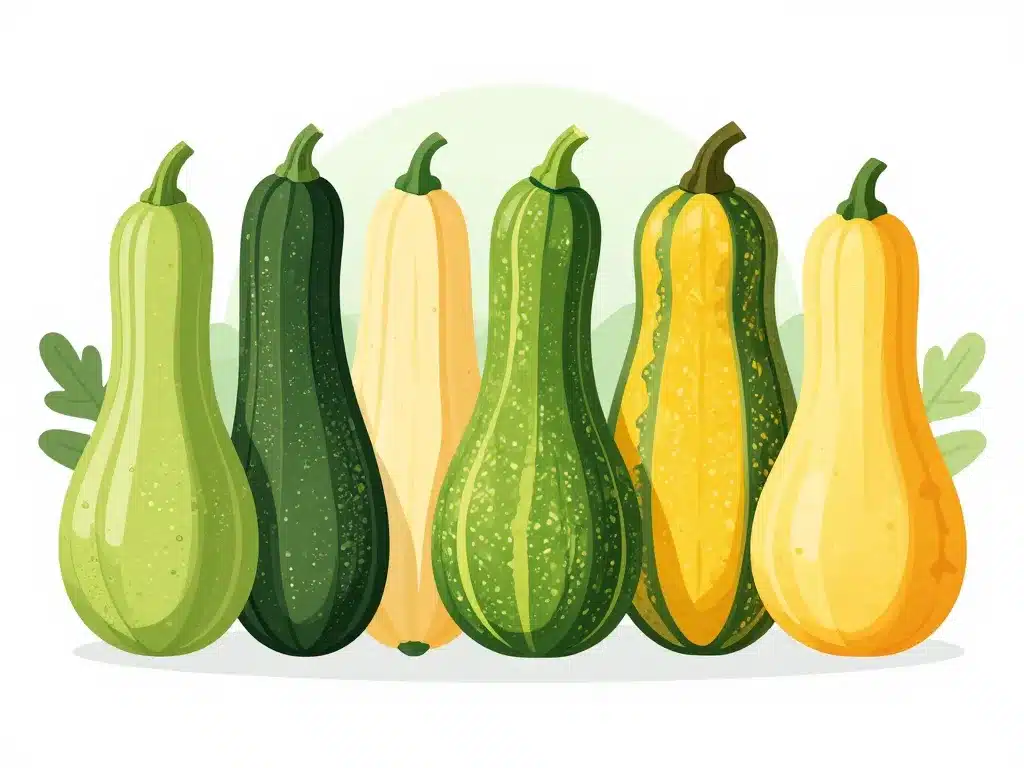 courge verte et jaune diversité et identification