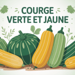 illustration courge verte et jaune différentes variétés