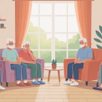 Dépression maison de repos illustration résidents et soignants