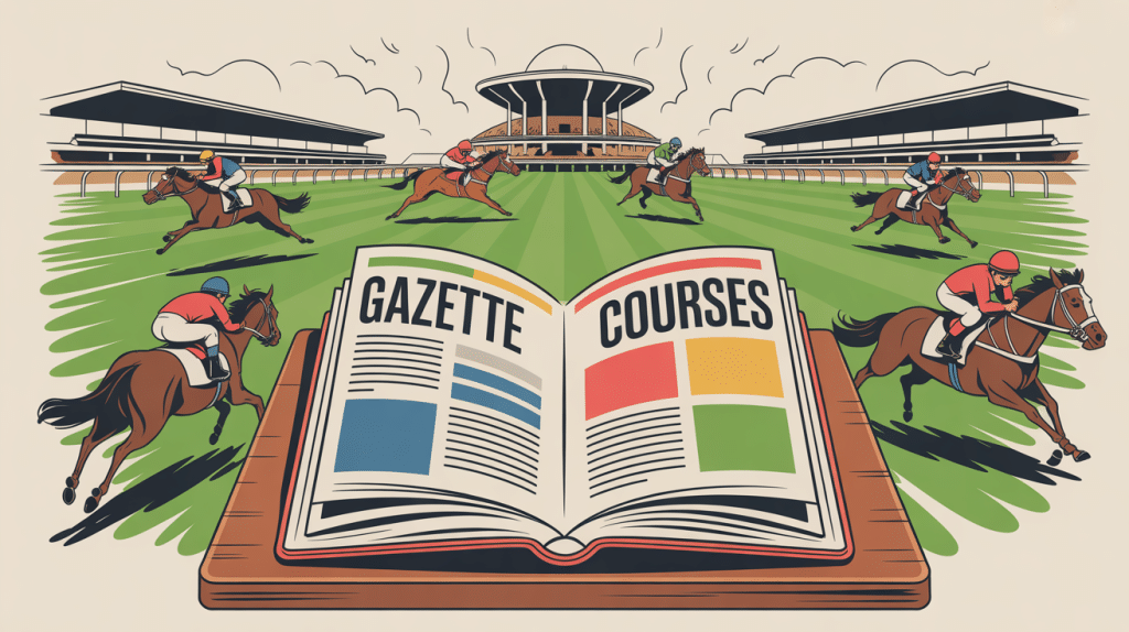 illustration SEO la gazette des courses sur une table avec pronostics et chevaux