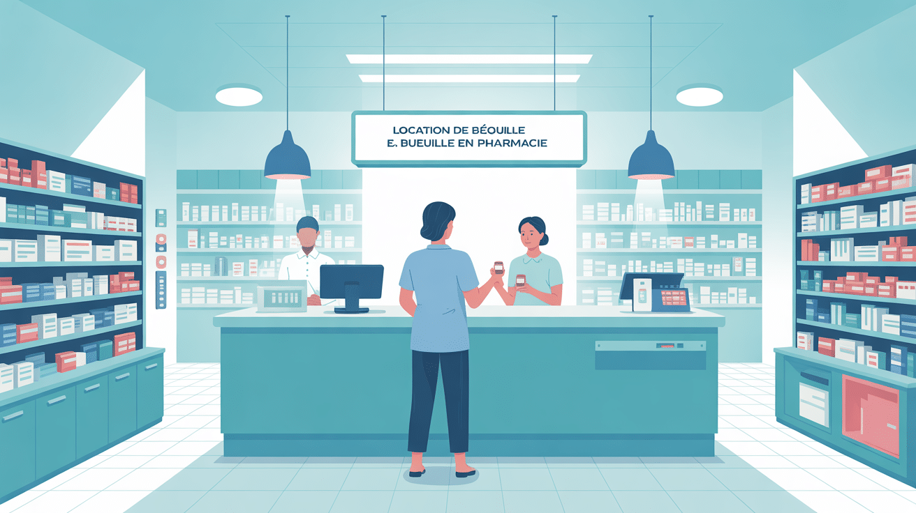 illustration louer béquille pharmacie sans ordonnance