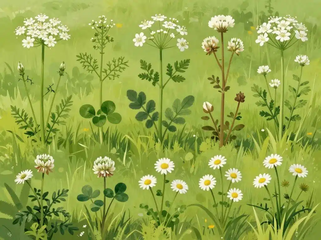 guide visuel des mauvaises herbes à fleur blanche