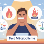 illustration métabolisme rapide ou lent test avec icônes