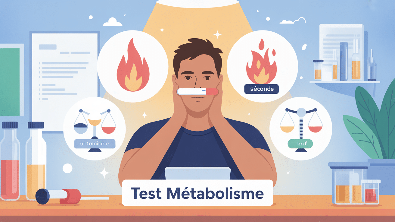 illustration métabolisme rapide ou lent test avec icônes