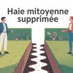 mon voisin a enlevé la haie mitoyenne illustration litige