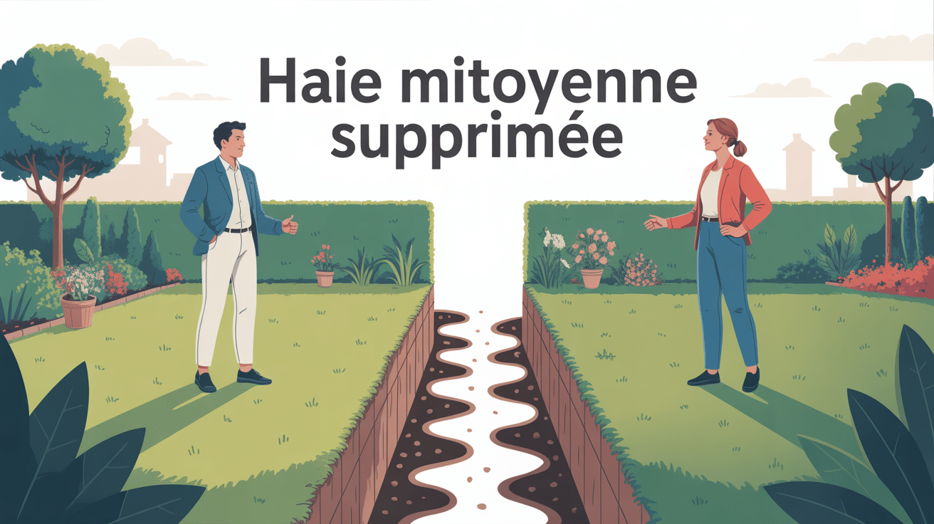 mon voisin a enlevé la haie mitoyenne illustration litige