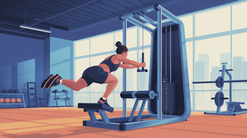 pendulum squat sur machine, exécution quadriceps