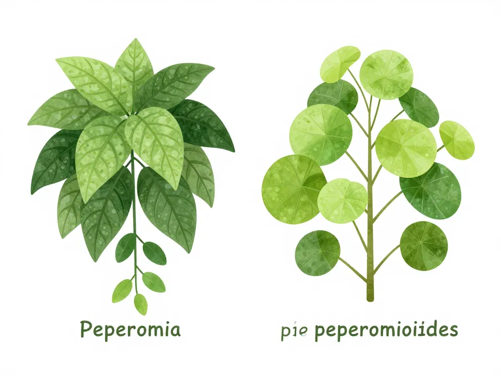 peperomia vs pilea comparaison feuilles et formes
