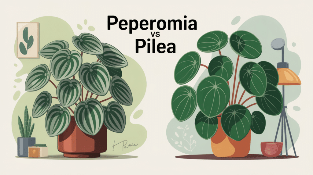 peperomia vs pilea image comparative moderne