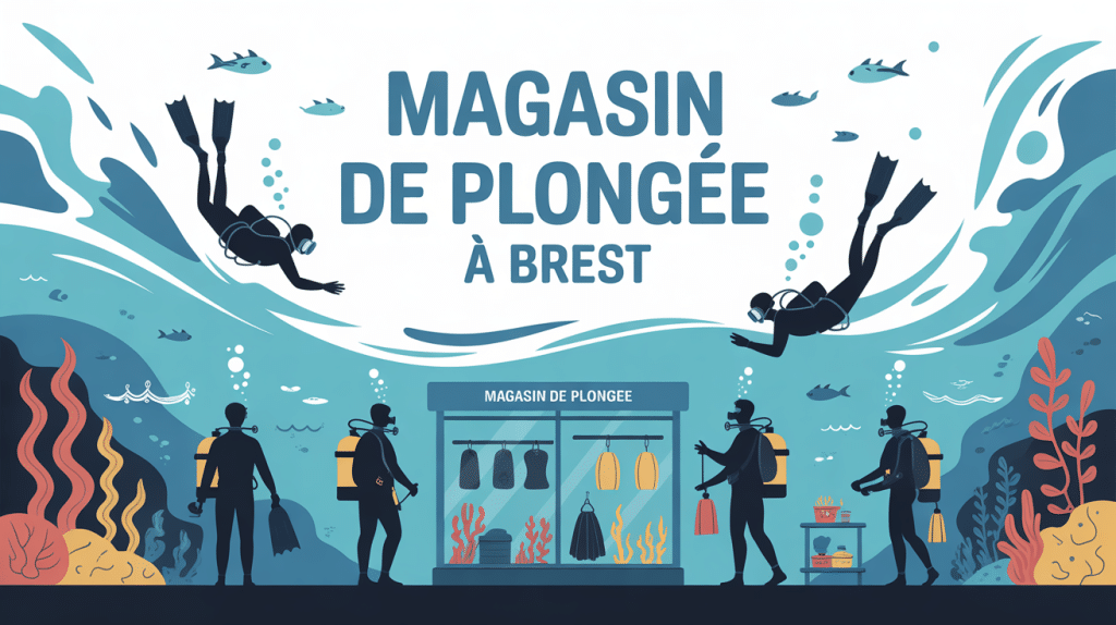 plongée brest magasin devant vitrine illustration