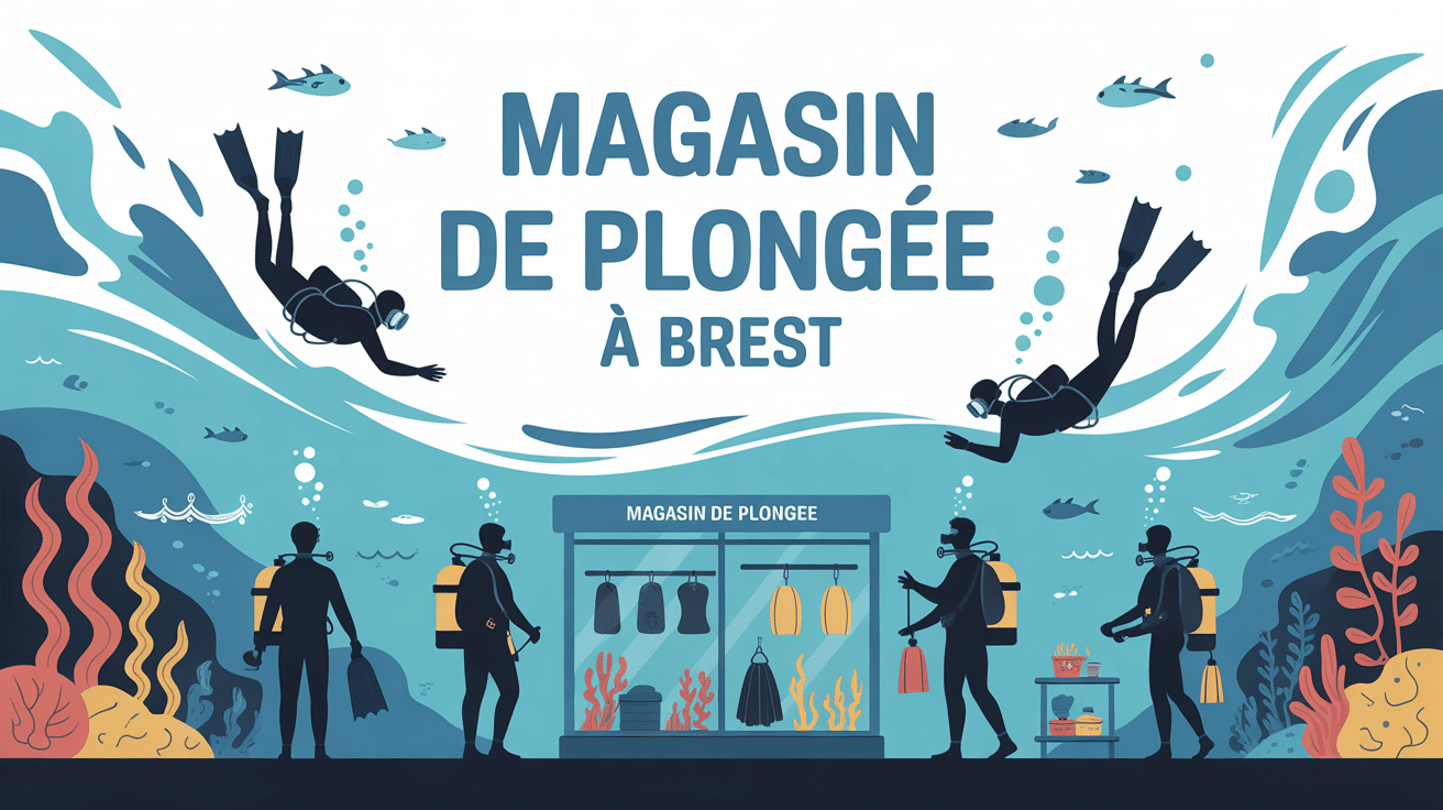 plongée brest magasin devant vitrine illustration