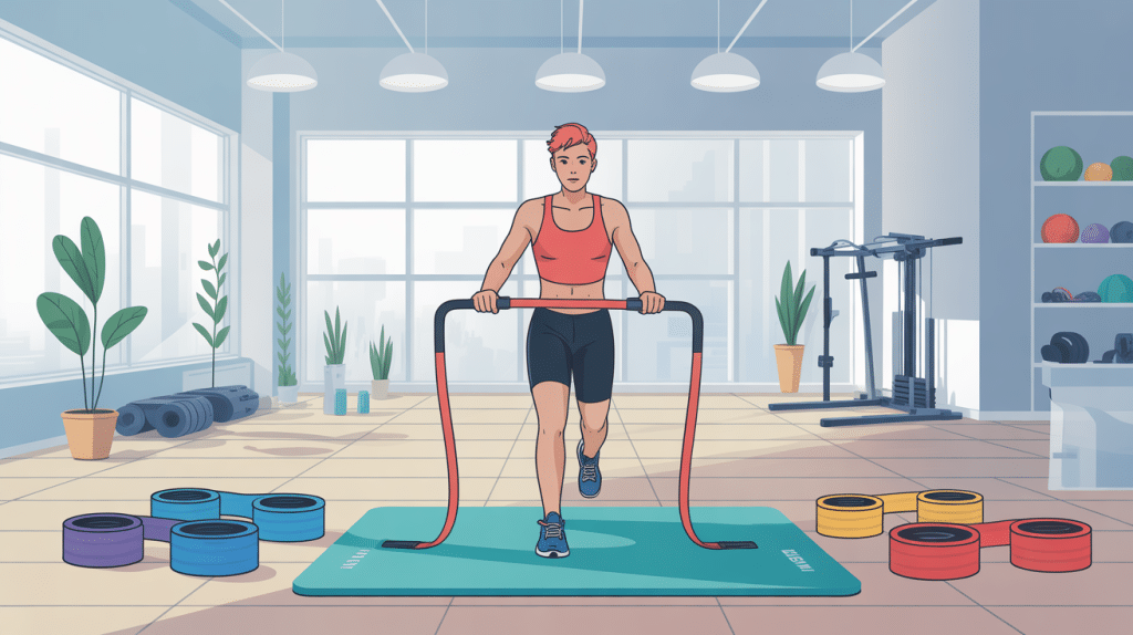 programme exercice avec elastique illustration sportif