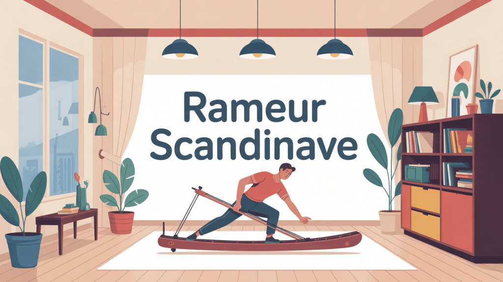 rameur scandinave en salle lumineuse illustration moderne