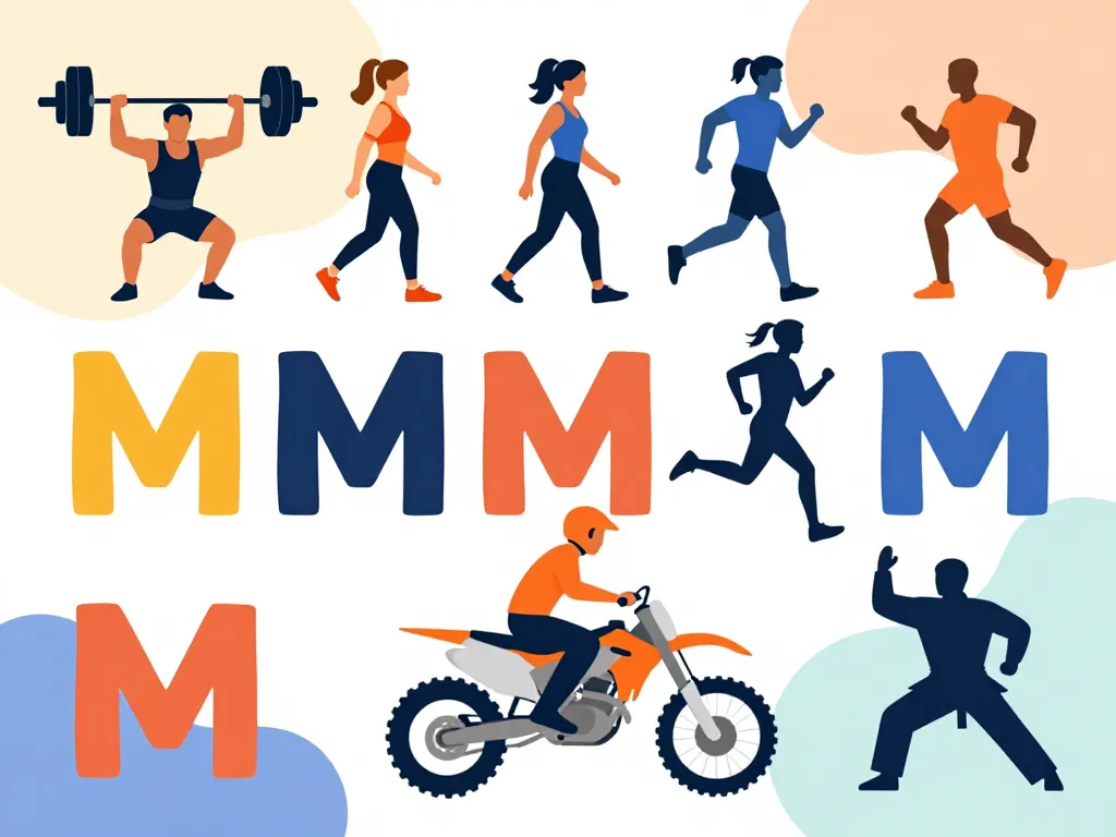 Sport en m silhouettes musculation marche marathon