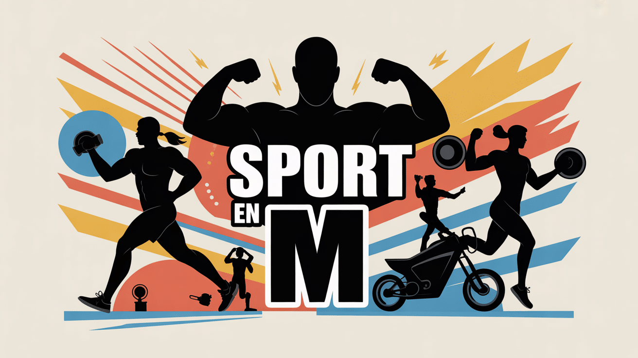 Illustration sport en m plusieurs disciplines silhouettes motivantes