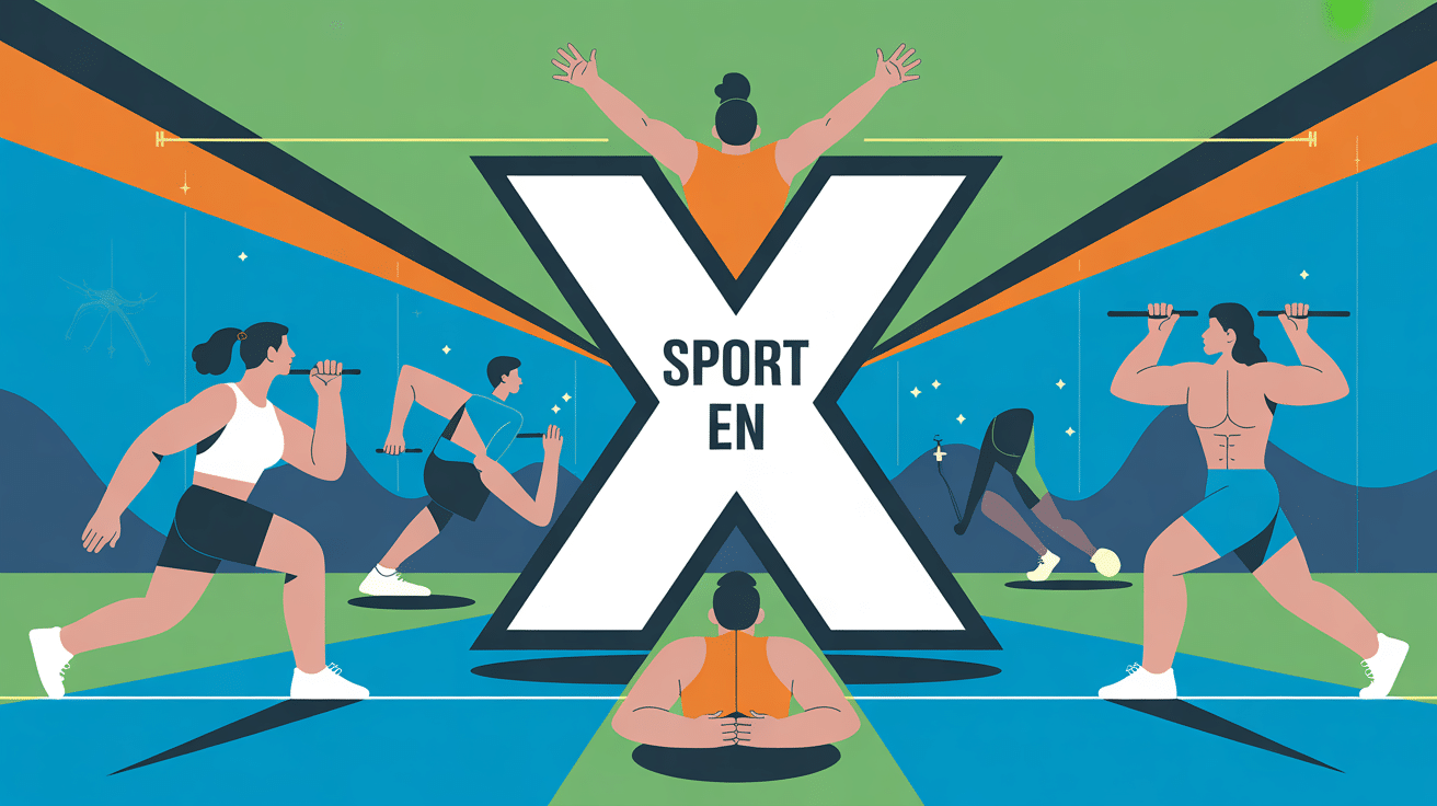 illustration sport en x concept entraînement modulable