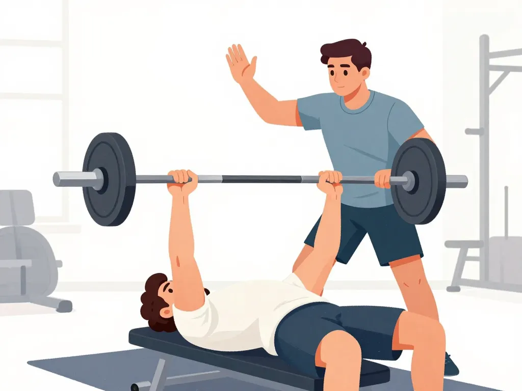 spotter musculation assistance sécurité banc