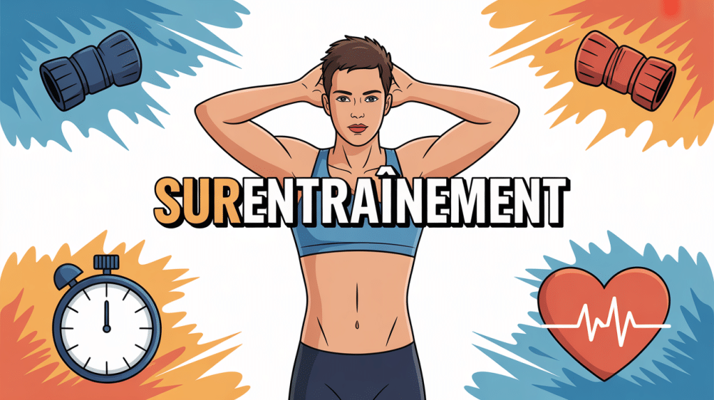 Athlète stylisé surentraînement fatigue récupération