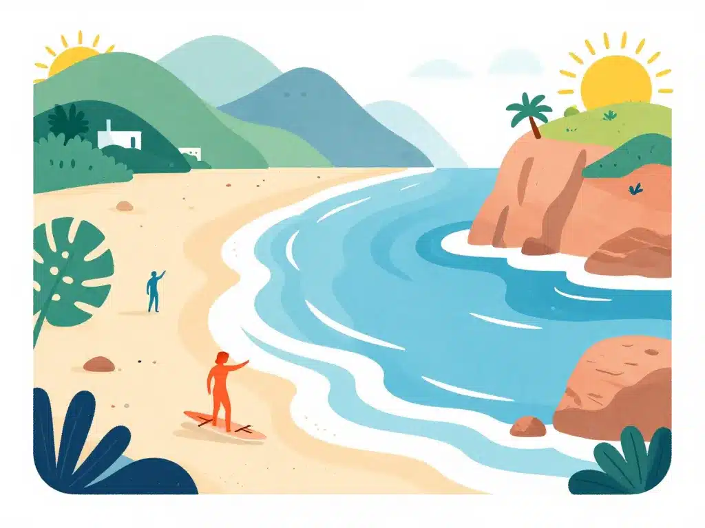 spots surf mediterranee illustration
