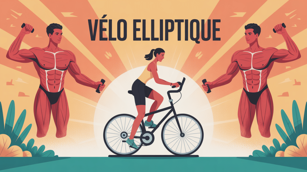 velo elliptique quel muscle travail illustration moderne