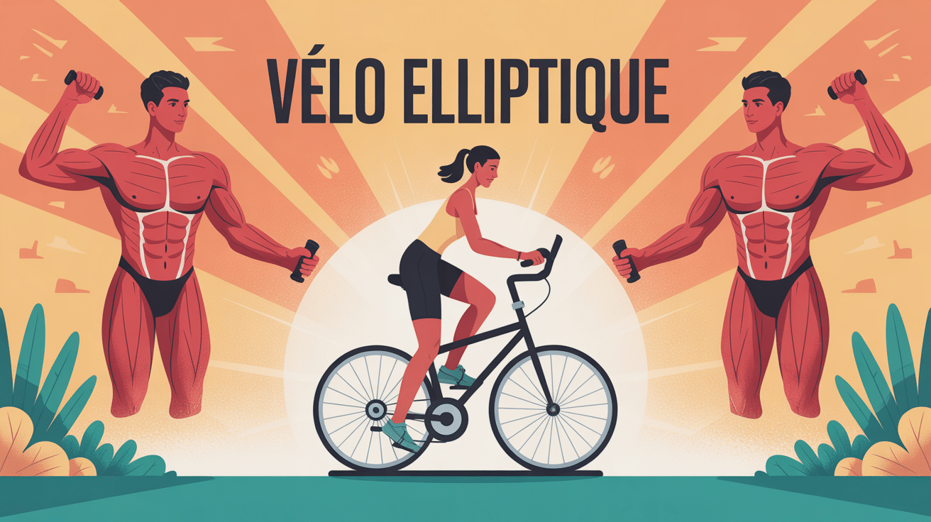velo elliptique quel muscle travail illustration moderne
