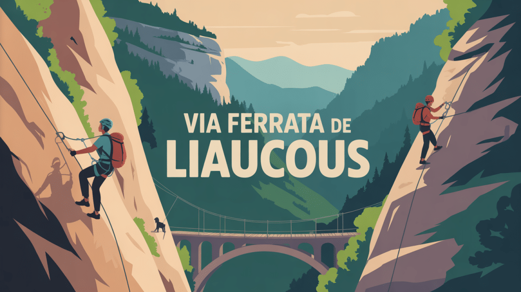 illustration guide via ferrata de Liaucous Gorges du Tarn