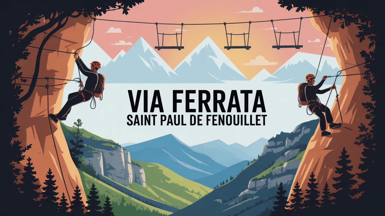Illustration via ferrata Saint Paul de Fenouillet Gorges Galamus aventure