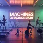 machines de salle de sport silhouettes sur équipements