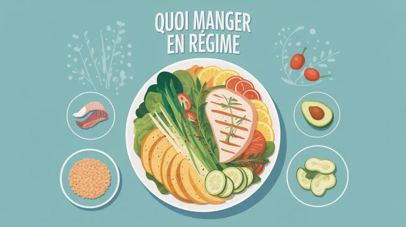 quoi manger en regime assiette saine vue de dessus