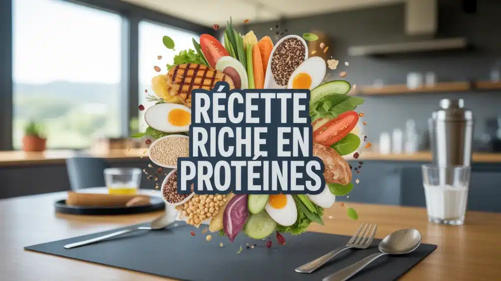 recette riche en proteine musculation assiette colorée