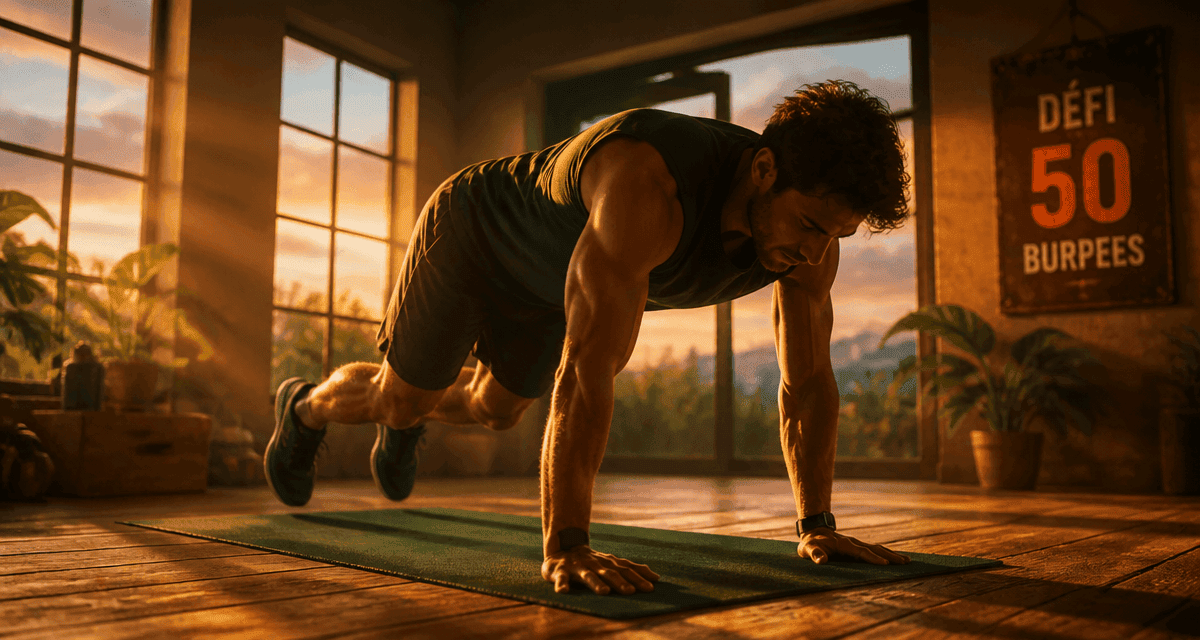 50 burpees par jour avant apres sportif en action
