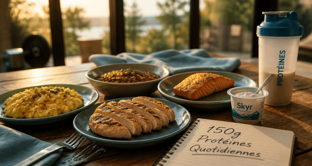 comment manger 150 g de protéine par jour assiette variée
