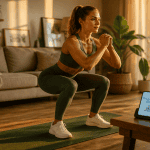 femmes fitness squat à domicile