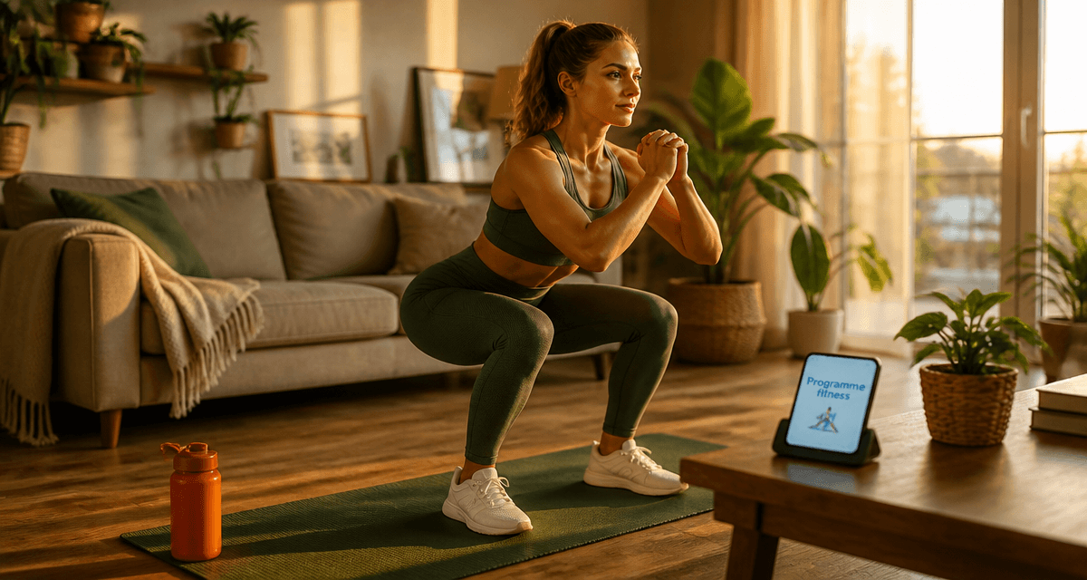 femmes fitness squat à domicile