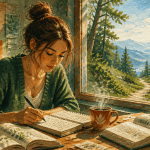 Femme étudiant mindset croissance, ambiance inspirante