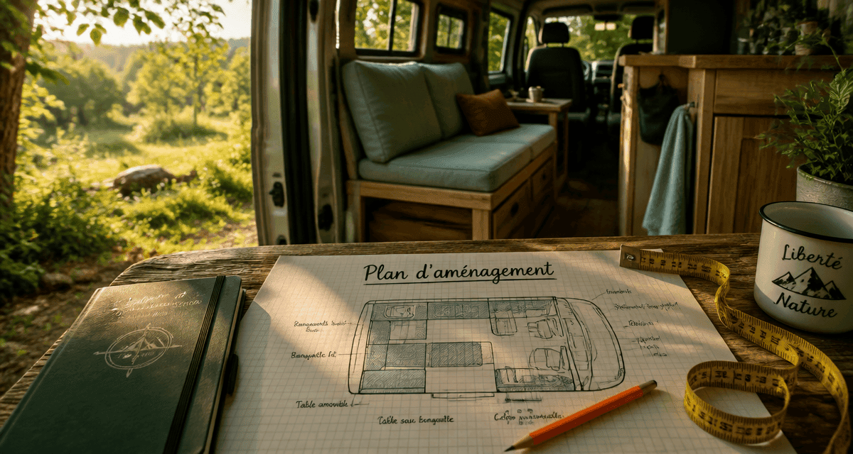 plan amenager un fourgon intérieur bois