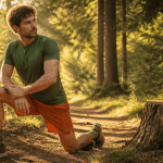 sport matinale étirements forêt aube