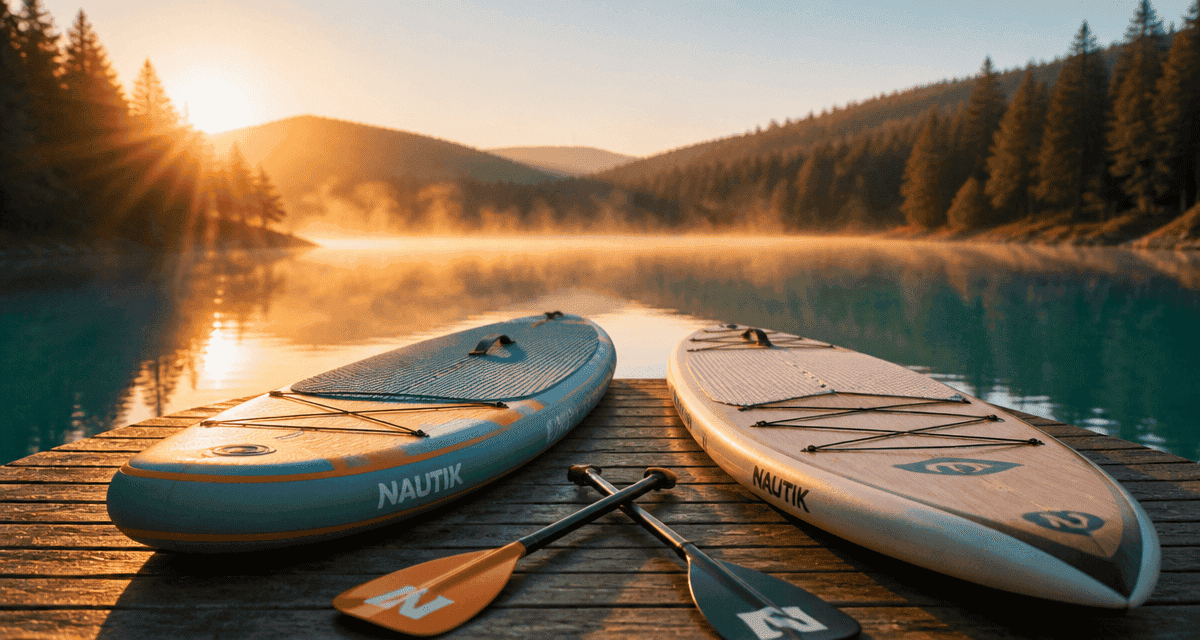 stand up paddle board gonflable et rigide sur un lac