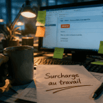 surcharge au travail bureau débordé