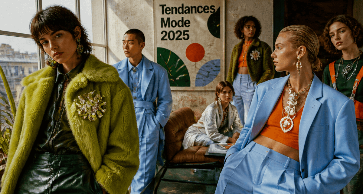 tendance mode 2025 groupe mannequins looks maximalistes