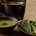 Aliments diurétiques : velouté vert drainant, asperges et persil