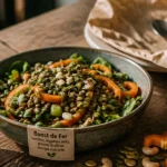 aliment pour manque de fer : salade de lentilles au citron