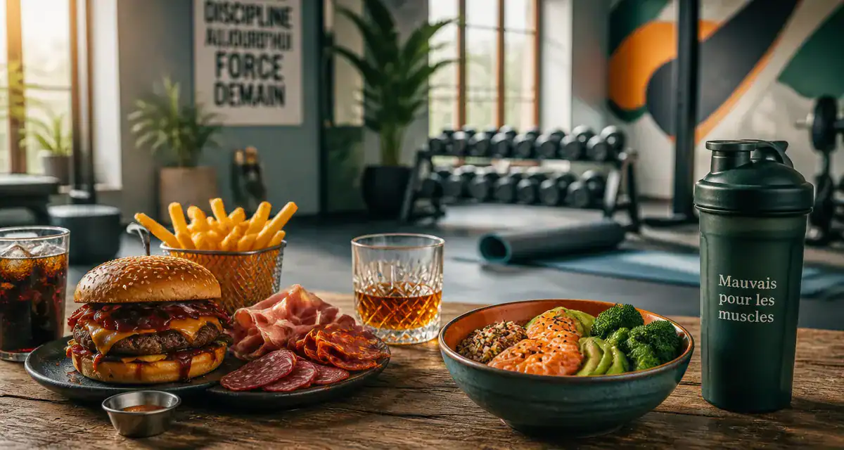 aliments mauvais pour les muscles burger soda frites