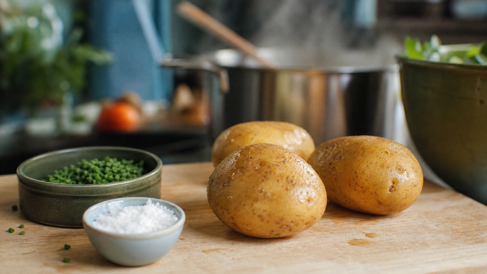Bienfaits du pomme de terre : 85 kcal pour 100 g, pommes de terre et herbes