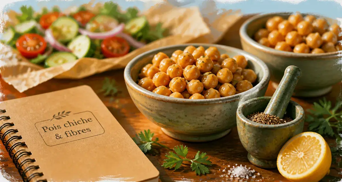 Les bienfaits des pois chiches : bols de pois chiches, fibres et index glycémique bas