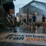 Brest Urban Trail 2025 : coureur en ville à Brest, ambiance course nocturne